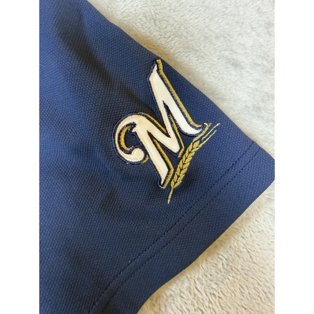 Nike Ryan Braun #8 Milwaukee Brewers Jersey Men's Large Blue MLB Baseball